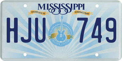 MS license plate HJU749