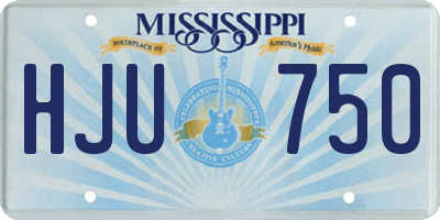 MS license plate HJU750