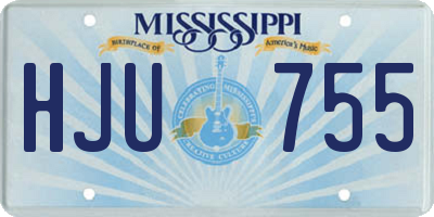MS license plate HJU755