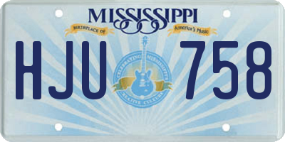 MS license plate HJU758