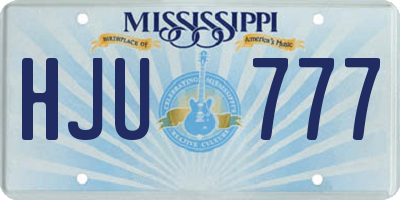 MS license plate HJU777