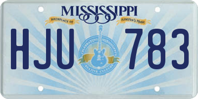 MS license plate HJU783