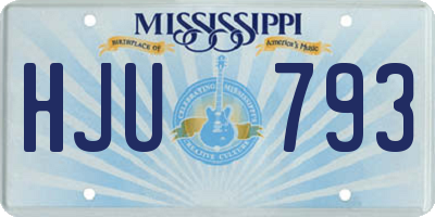 MS license plate HJU793