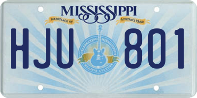 MS license plate HJU801