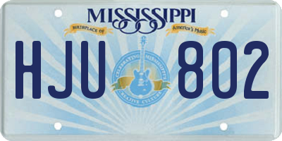 MS license plate HJU802