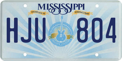 MS license plate HJU804