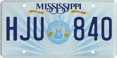 MS license plate HJU840