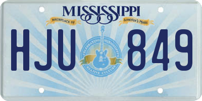 MS license plate HJU849