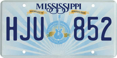 MS license plate HJU852