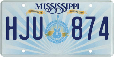 MS license plate HJU874