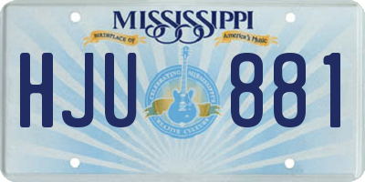 MS license plate HJU881