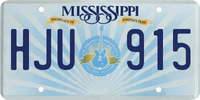MS license plate HJU915