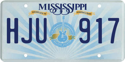 MS license plate HJU917