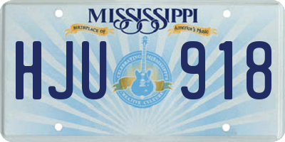 MS license plate HJU918