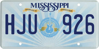 MS license plate HJU926