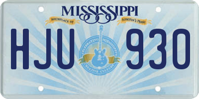MS license plate HJU930
