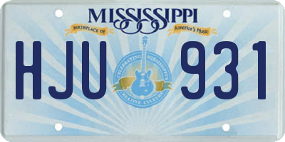 MS license plate HJU931