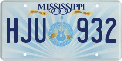 MS license plate HJU932