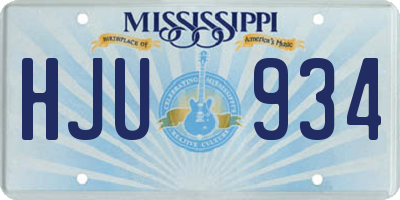 MS license plate HJU934