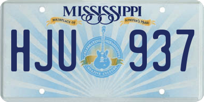 MS license plate HJU937