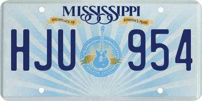 MS license plate HJU954