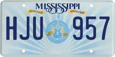 MS license plate HJU957