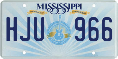 MS license plate HJU966