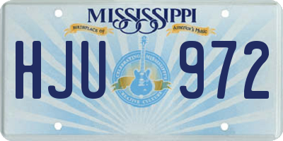 MS license plate HJU972
