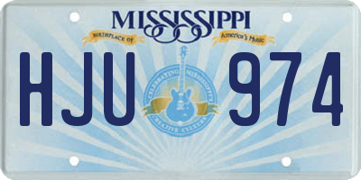 MS license plate HJU974