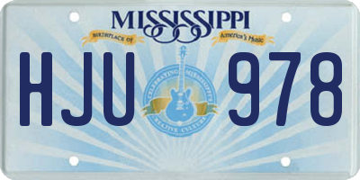 MS license plate HJU978