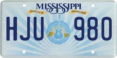 MS license plate HJU980