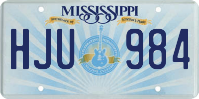 MS license plate HJU984