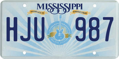 MS license plate HJU987