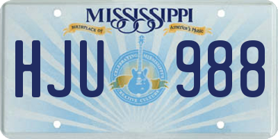 MS license plate HJU988