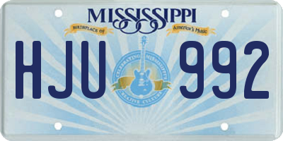 MS license plate HJU992