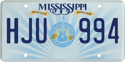 MS license plate HJU994