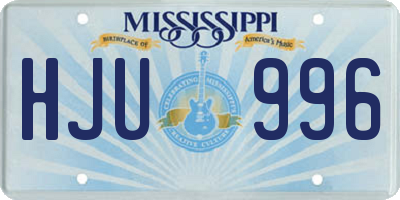 MS license plate HJU996