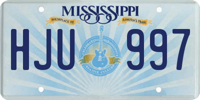 MS license plate HJU997