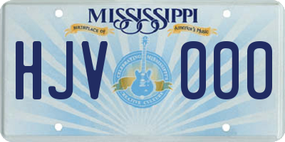 MS license plate HJV000