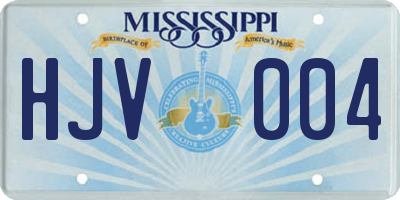 MS license plate HJV004