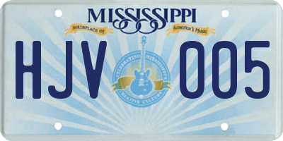 MS license plate HJV005