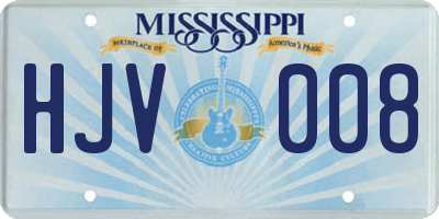MS license plate HJV008