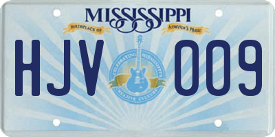 MS license plate HJV009