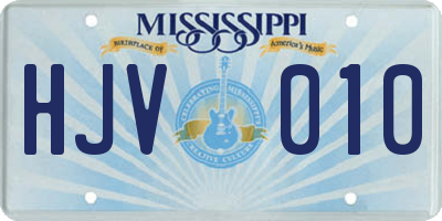 MS license plate HJV010
