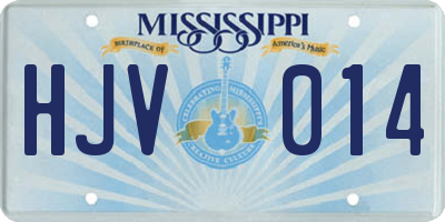 MS license plate HJV014