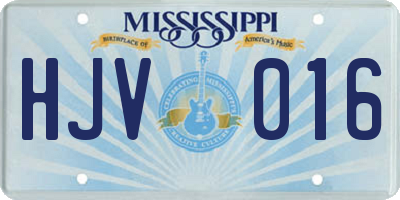 MS license plate HJV016