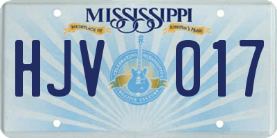 MS license plate HJV017