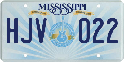 MS license plate HJV022