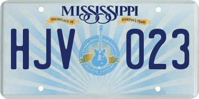 MS license plate HJV023