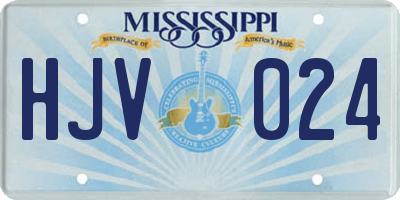MS license plate HJV024